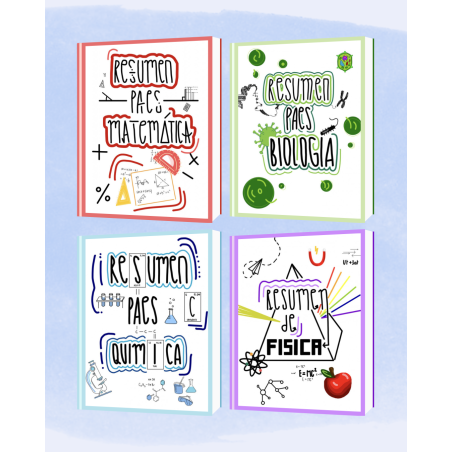 4 libros PAES matemáticas, física, química y biología 2025 oferta